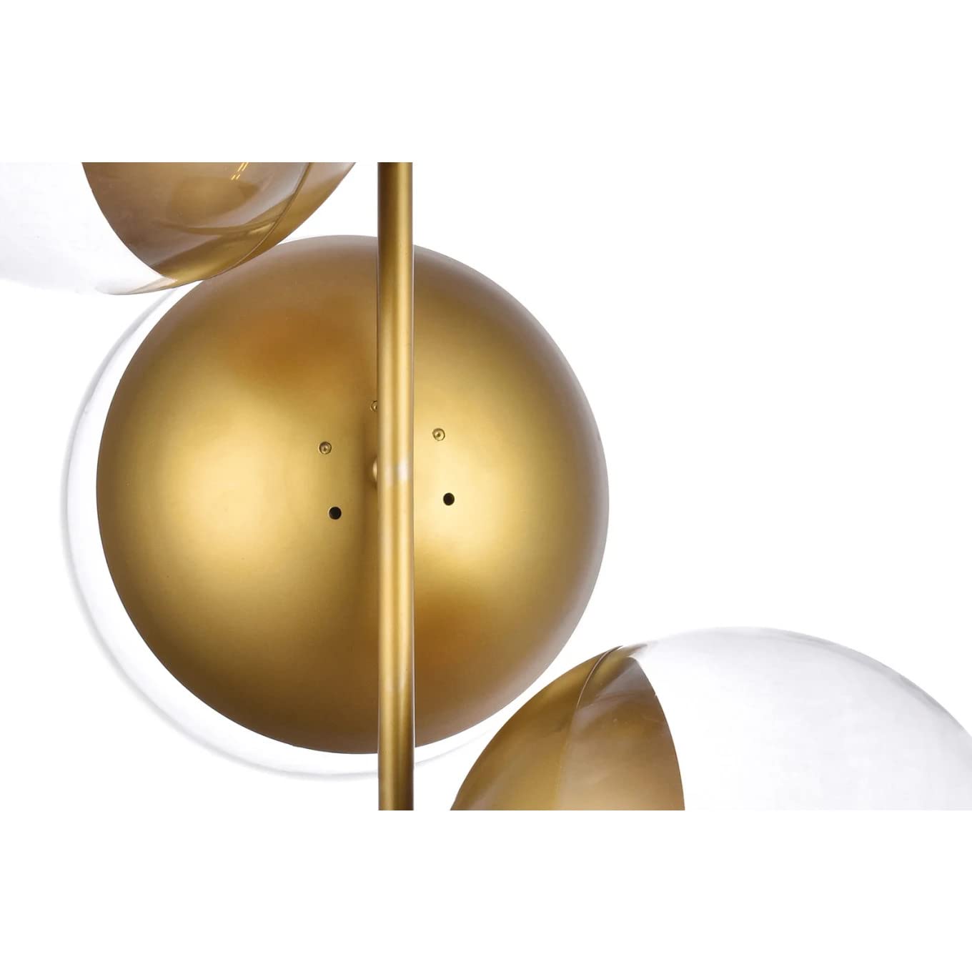 Living District Eclipse 3-Light Metal & Glass Pendant In Black/Clear